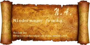 Niedermayer Aranka névjegykártya